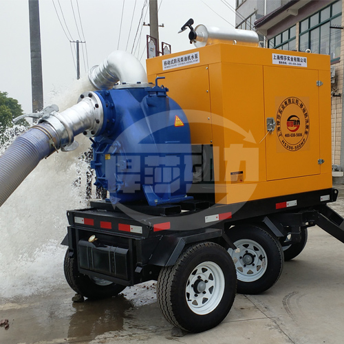 应急排水防汛泵车选用悍莎强自吸排污泵泵效果优良